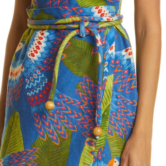 NWT Farm Rio linen wrap dress - Picture 3 of 3